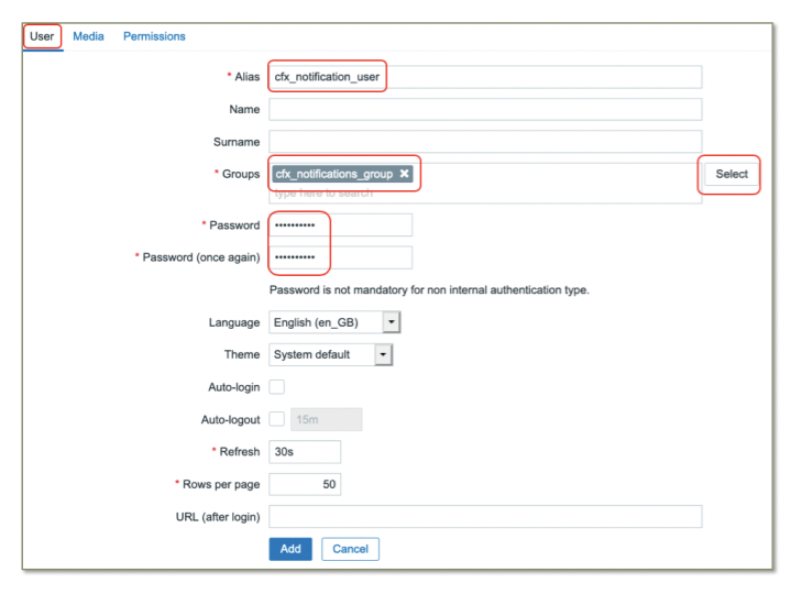 Zabbix_cfx notifications user