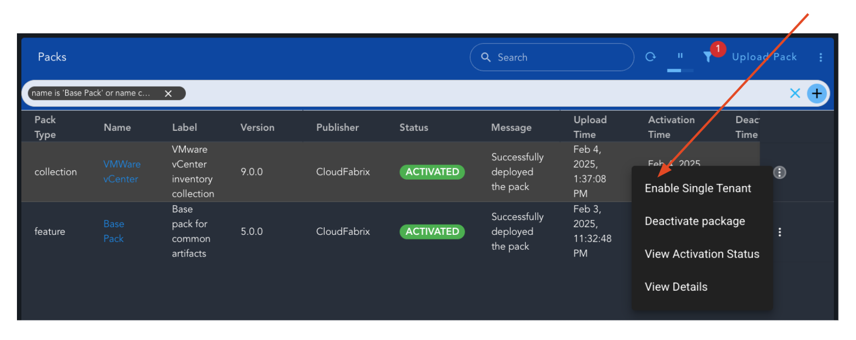 Enable Single Tenant